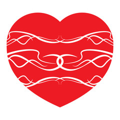 icon heart, vector isolated elements on white background. Flat heart shaped for card and textile design. Valentines day.