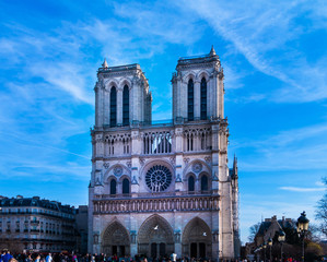 Famous french catholic cathedral - Notre Dame de Paris - tourist