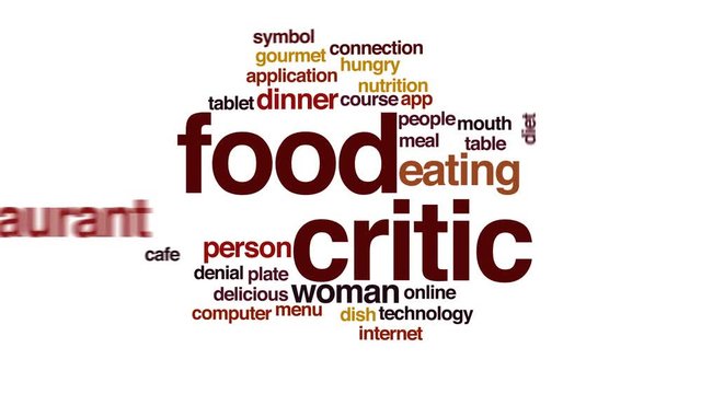 Food critic animated word cloud.