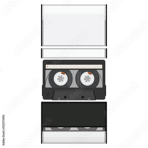 Download "Blank cassette tape box design mockup. Retro audio music ...
