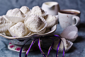 Sweets with white chocolate