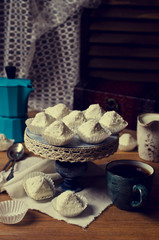 Sweets with white chocolate