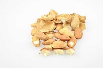 Almonds nut on isolated background.
