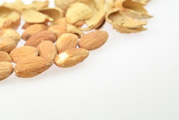 Almonds nut on isolated background.