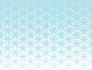 Abstract sacred geometry blue gradient flower of life halftone   pattern