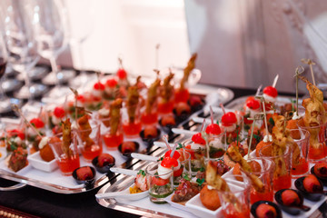 buffet table food