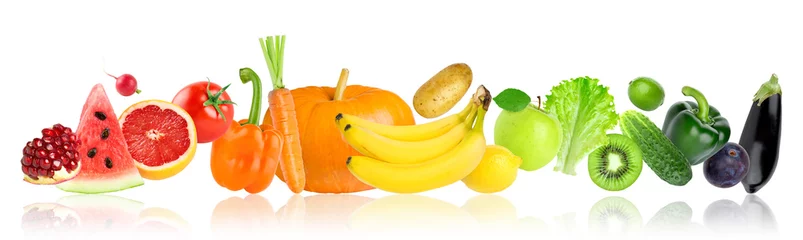 Afwasbaar behang Verse groenten Fruit en groenten