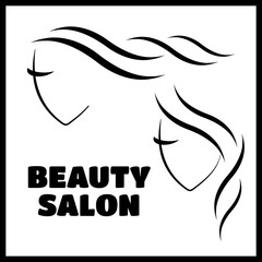 Beautiful woman vector logo template for hair salon