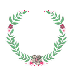 Fototapeta na wymiar Floral wreath isolated on white.