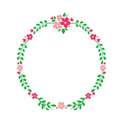Floral wreath isolated on white.