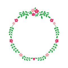 Floral wreath isolated on white.