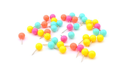 Neon coloured push pins