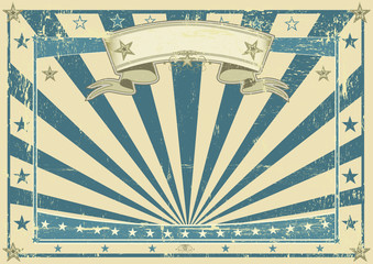 Horizontales blaues Retro-Poster © christophe BOISSON