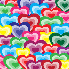 Fototapeta na wymiar Background from color hearts