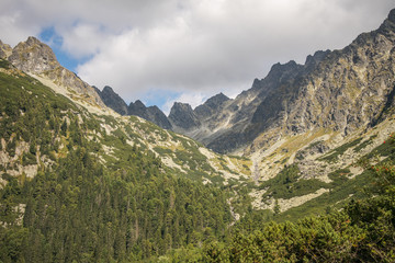 Fototapeta na wymiar Landscape. View of magnificent mountain range.High Tatras, Slovakia. 
