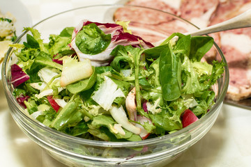 Bowl of a mixed salad meal 