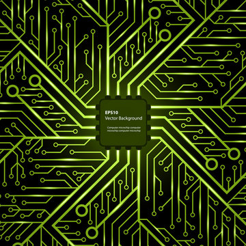 Electronic chip. Vector background.
