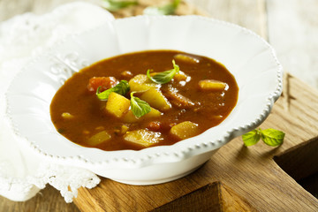 Potato curry soup