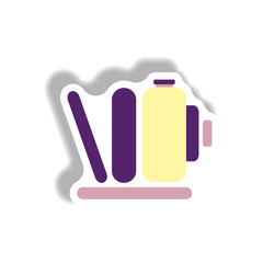 Vector illustration in paper sticker style retro camera