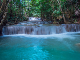 The most beautiful Huai Mae Khamin waterfall, Khanchanaburi