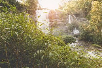 Wachiratarn Waterfalls in Winter, Chiagmai, Northern of Thailand