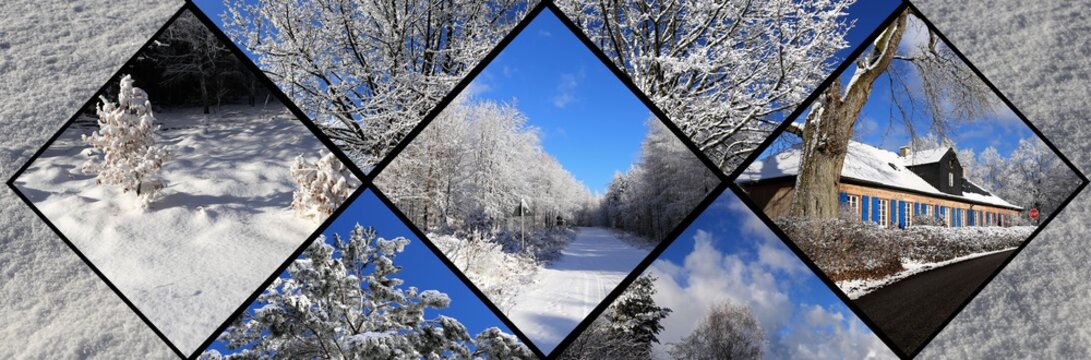 Verschneite Landschaften im Pfälzerwald (Collage)