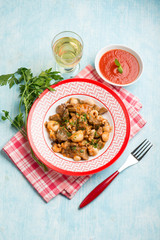 sepia with boletus mushroom and white wine