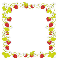 Strawberry square frame. Vector illustration