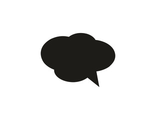 Vector flat black cloud chat box icon