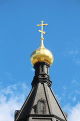 A traditional golden cupola in Russian cathedral