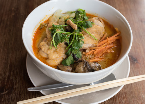 Chicken Laksa, one of the best Asian cuisine in Australian taste.