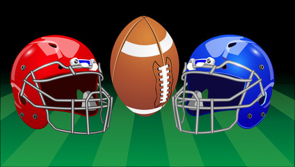 Vector illustration. Set of sport equipment. American football.