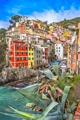 Fotobehang Liguria Riomaggiore, Nationaal Park Cinque Terre, Ligurië, Italië