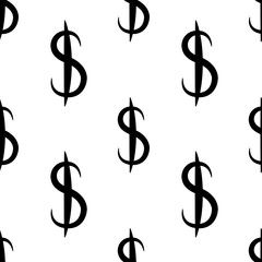 Black dollar money. Seamless pattern. Vector illustration