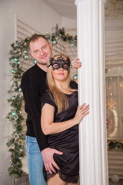 beautiful man and woman amenable passion