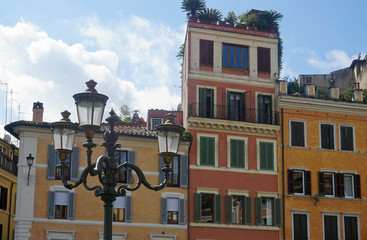 Fototapeta na wymiar Roman street lamp
