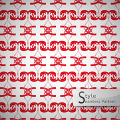 abstract ribbon bow red lattice vintage geometric seamless patte