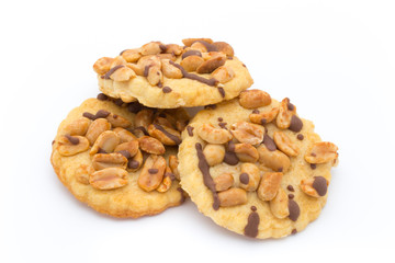 Cookies nuts on the  isolated on white background.