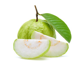 Guava fruit isolated on white background.