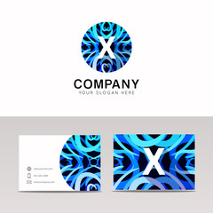 Abstract circle ornamenation logo icon X sign letter symbol vect