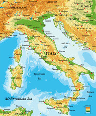 Naklejka premium Italy relief map