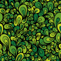 Abstract Green Leaves Seamless Background