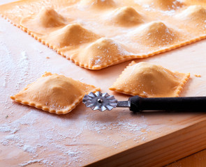 Homemade ravioli