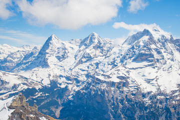 Fototapeta na wymiar Alps Scenery from the top of Schilthorn, Switzerland - April, 2016