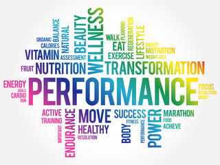 PERFORMANCE word cloud, fitness, sport, health concept