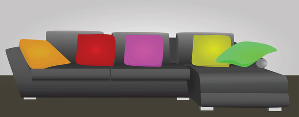 Living room sofa vector