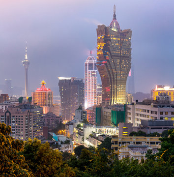 Macau cityscape night