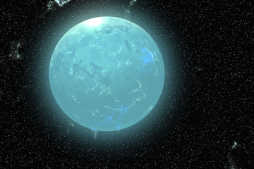 Obraz na płótnie Canvas Fantasy alien planet. Moon. 3D rendering