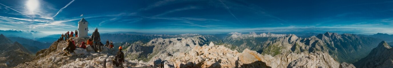 panorama from Slovenian highest peak - obrazy, fototapety, plakaty