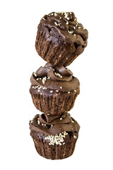 Chocolate cupcakes pyramid (image with clipping path)